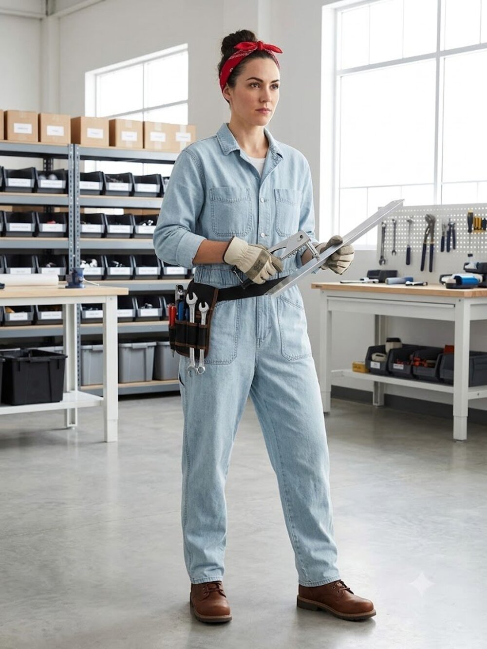 Universal Thread Light Wash Denim Jumpsuit